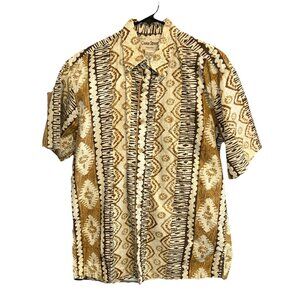 Vintage Cooke Street Men's M  Short Sleeve Aloha Hawaiian Shirt Cotton Geometric
